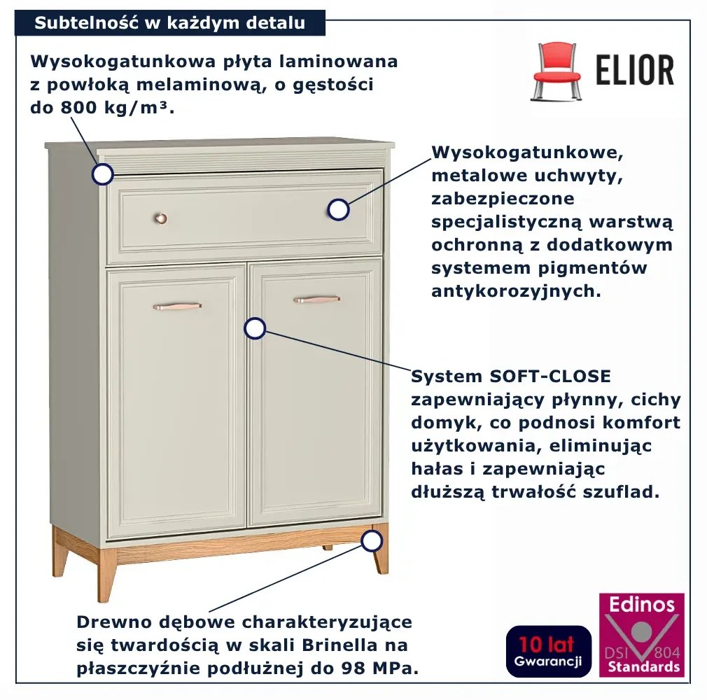 Kaszmirowa komoda skandynawska na nóżkach N8-B40