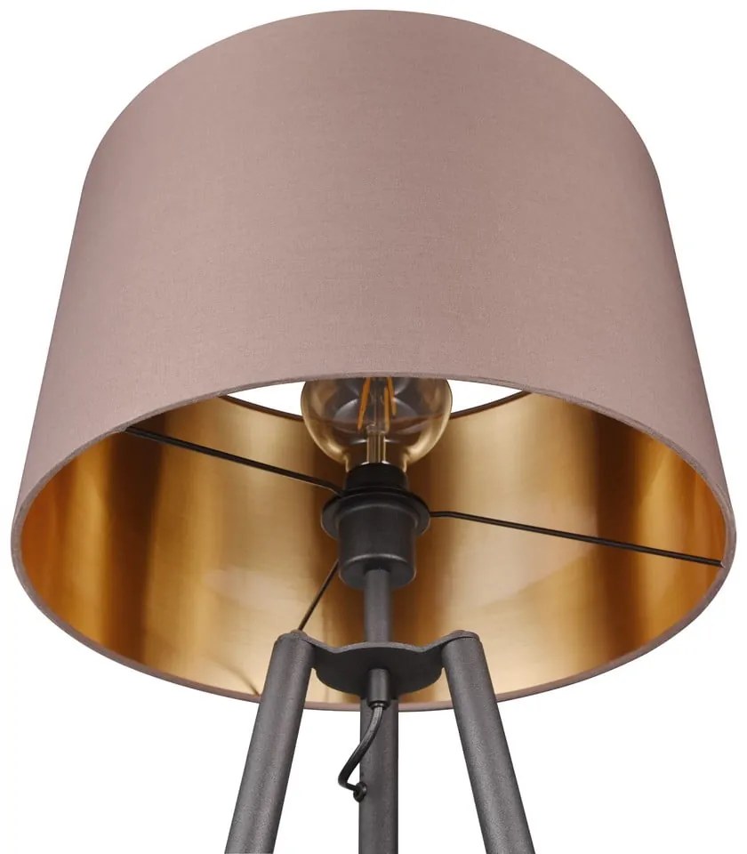 Czarna lampa stojąca z półką (wys. 152 cm) Colette – Reality