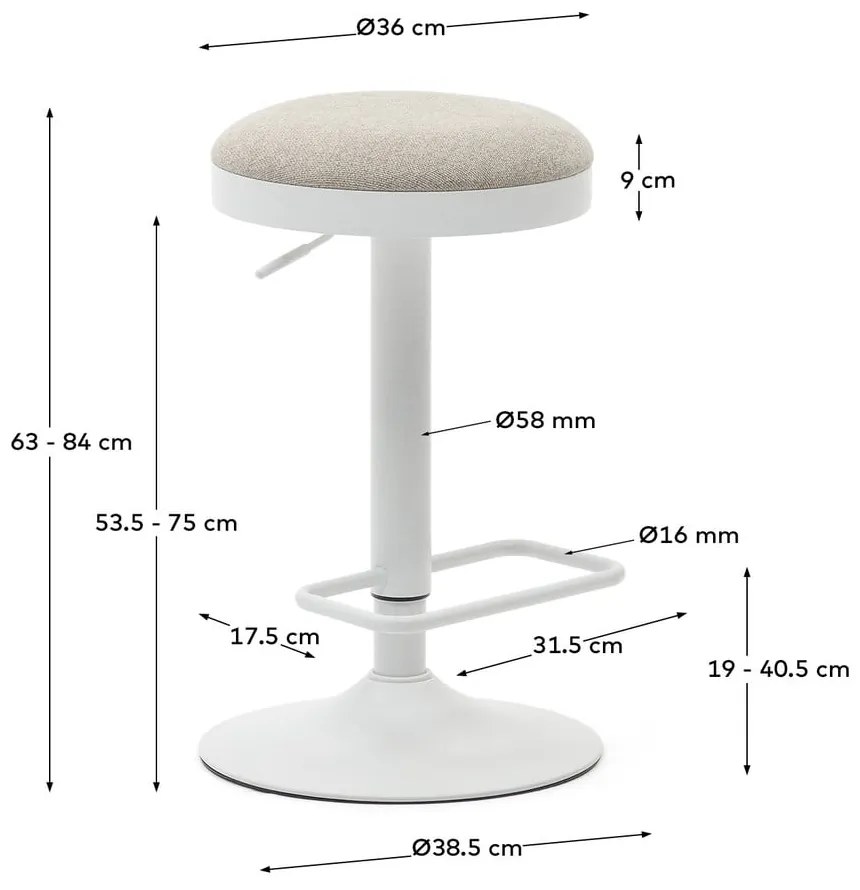 Beżowe hokery zestaw 2 szt. 58 cm Zaib – Kave Home