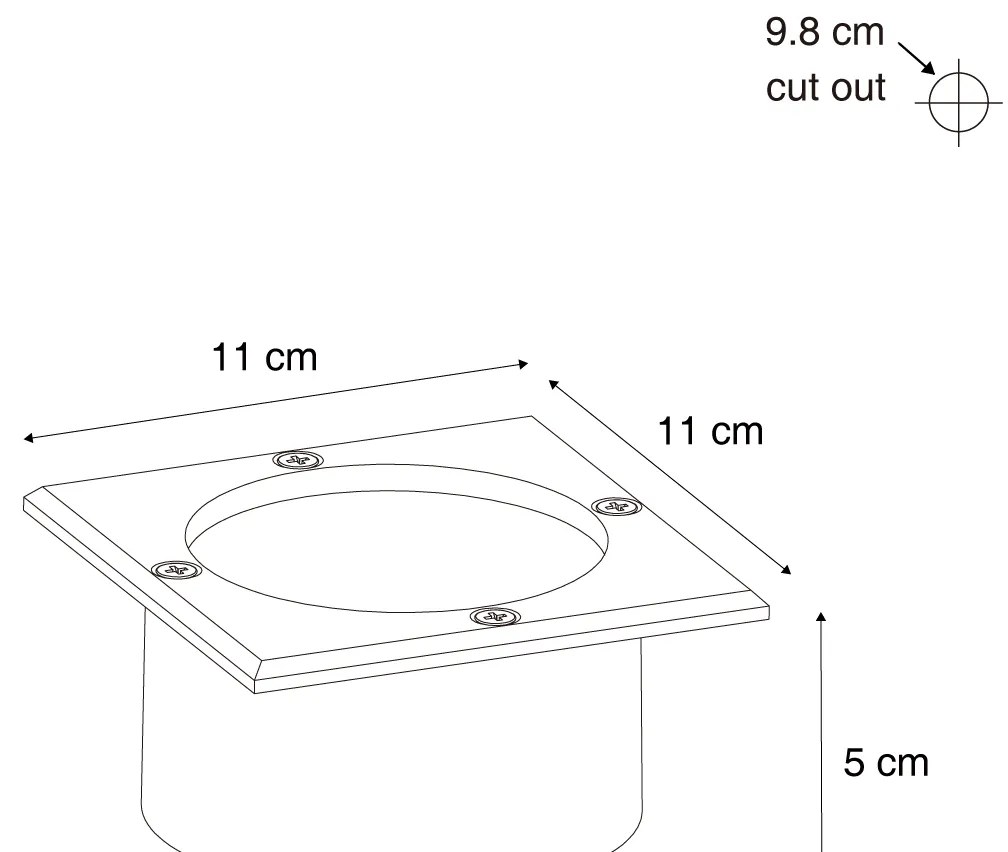 Zestaw 6 reflektorów gruntowych aluminiowych kwadratowych z LED IP65 solarnych - Terry