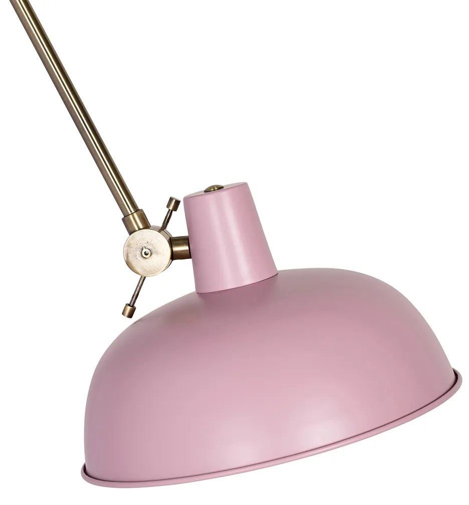 Retro Lampa ścienna różowa z brązem - Milou Retro Oswietlenie wewnetrzne