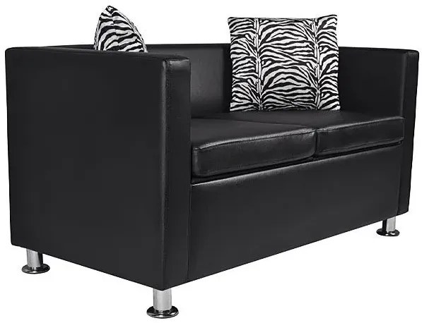 Nowoczesna skórzana sofa Swax 2B - czarna