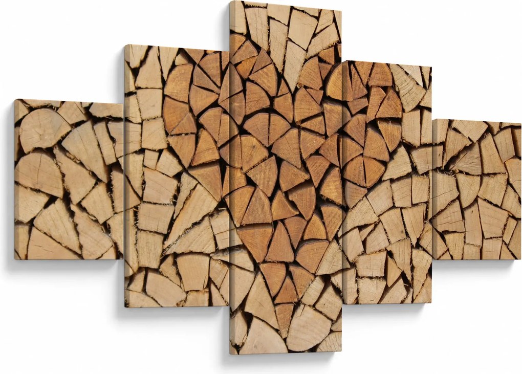 Obraz - Serce z drewna (125x70 cm)