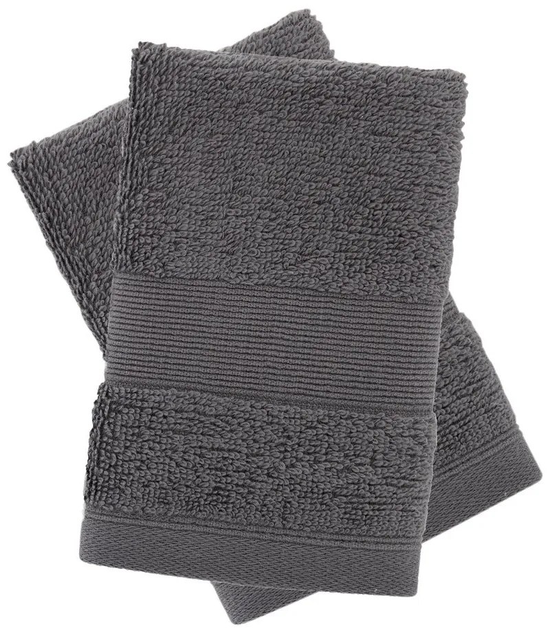 Ciemnoszare bawełniane ręczniki frotte zestaw 2 szt. 30x30 cm Anti-Bacterial – Catherine Lansfield