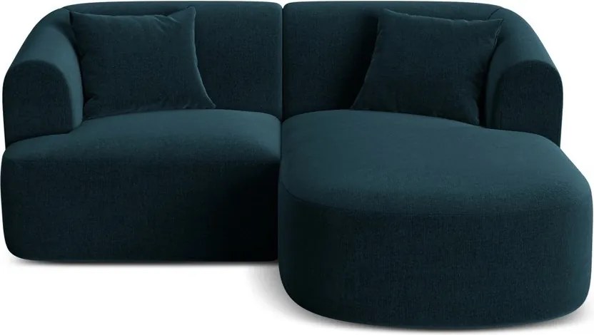 Morski aksamitny narożnik (prawostronny/z szezlongiem) Campi – Cosmopolitan Design