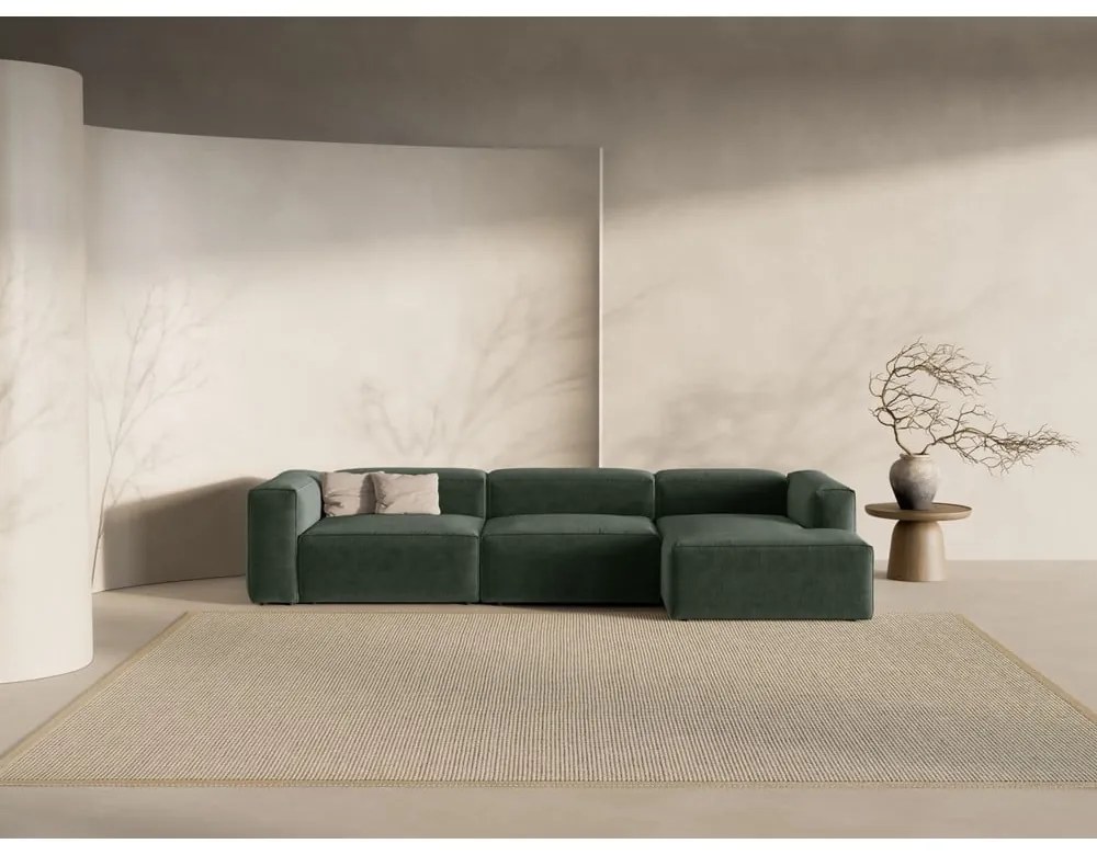 Zielony narożnik (prawostronny/z szezlongiem) Bergamo – Cosmopolitan Design