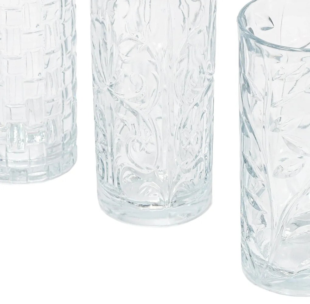 Zestaw 3 szklanek we wzory, 380 ml