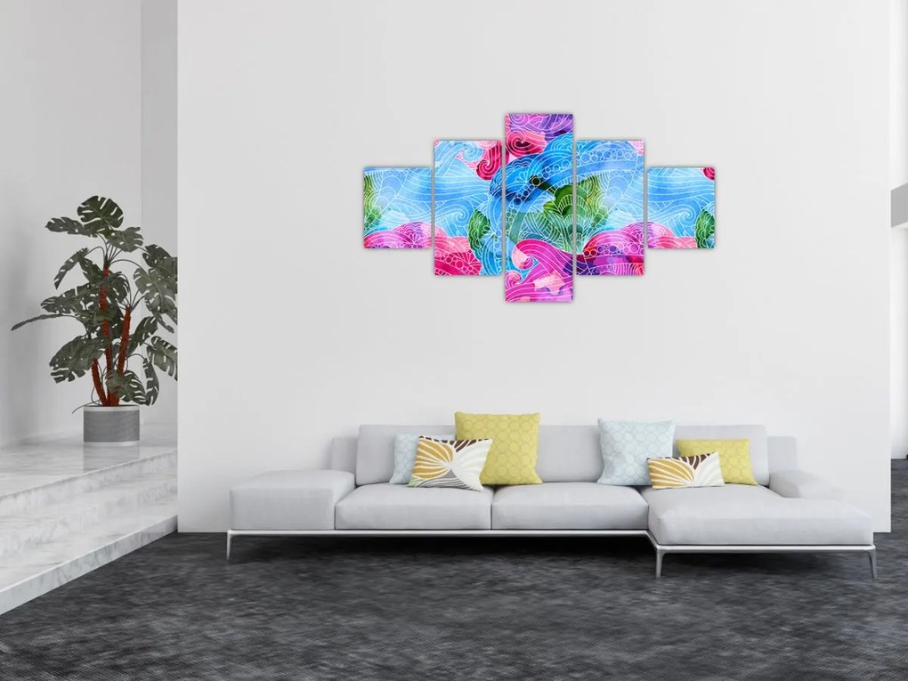 Obraz - Kolorowe fale (125x70 cm)
