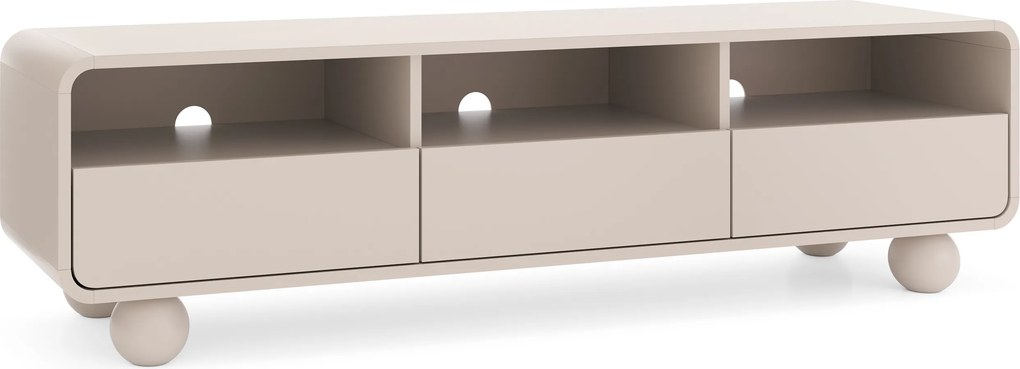 Szafka RTV stojąca TONDO 160 cm do Salonu pod Telewizor 3 Szuflady - Kaszmir