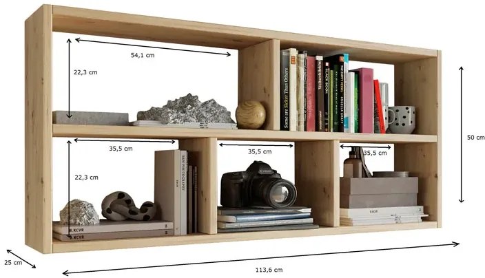Minimalistyczna półka ścienna na książki artisan - Ovenis