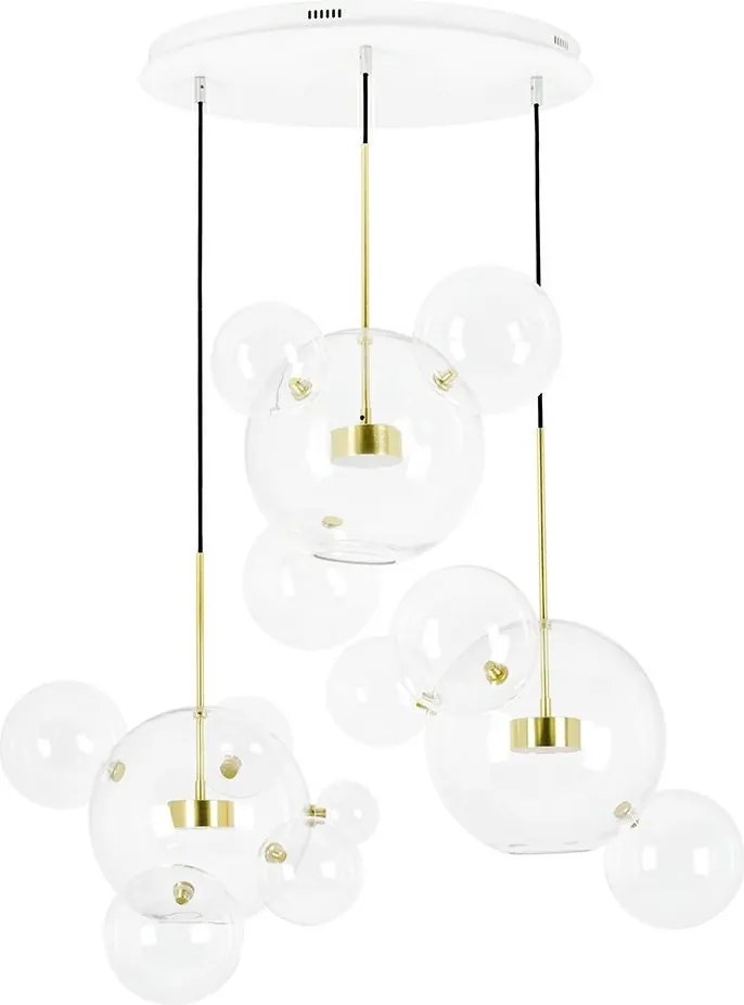 Lampa wisząca ze szklanymi kulami Capri Disc 3 złota