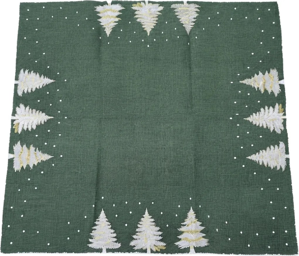 Świąteczny obrus WINTER FOREST 85x85 cm, zielony