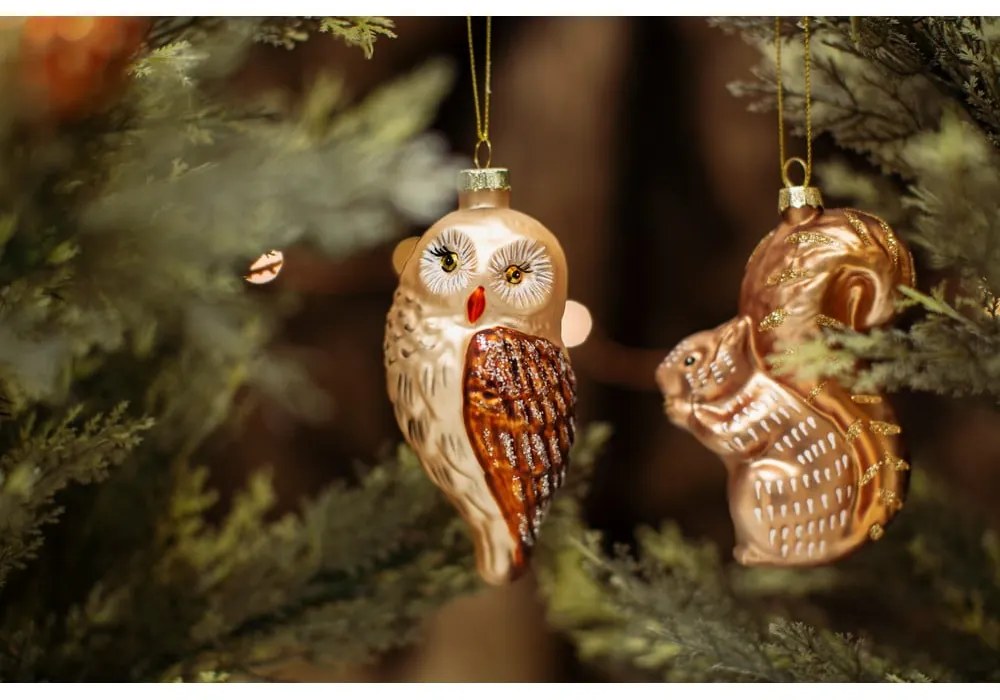 Szklana ozdoba świąteczna wykonana ręcznie 11 cm Squirrel – Sass &amp; Belle