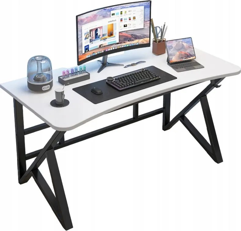 Biurko komputerowe białe gamingowe nowoczesne dla gracza loft duże 120 cm
