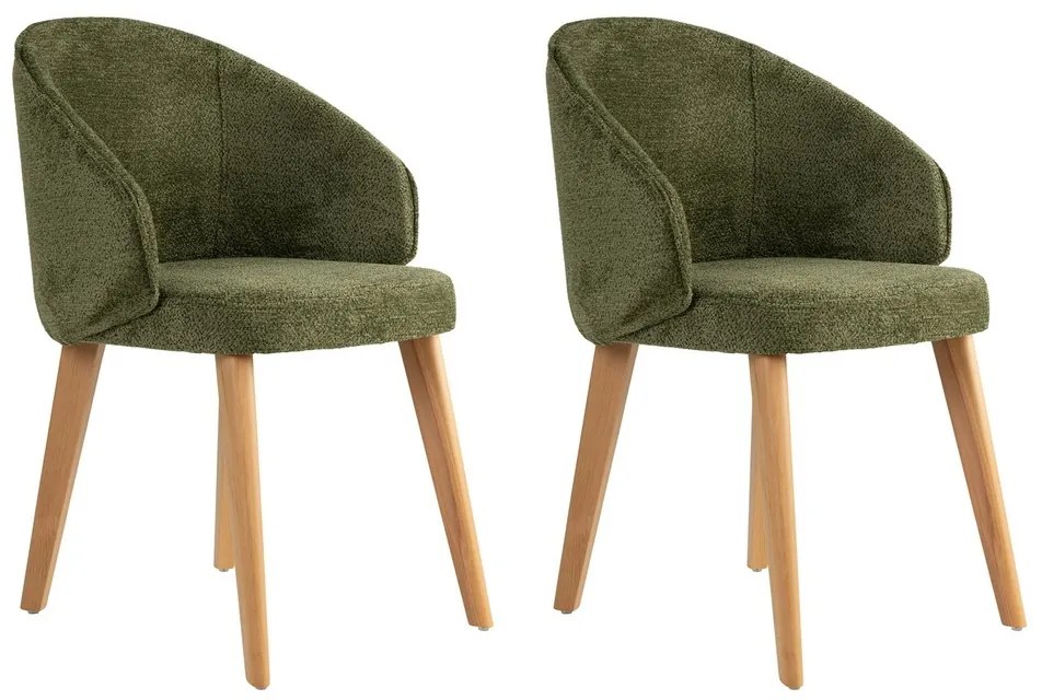 Zestaw krzeseł do jadalni Bentley Green and Light Oak, 2 szt.