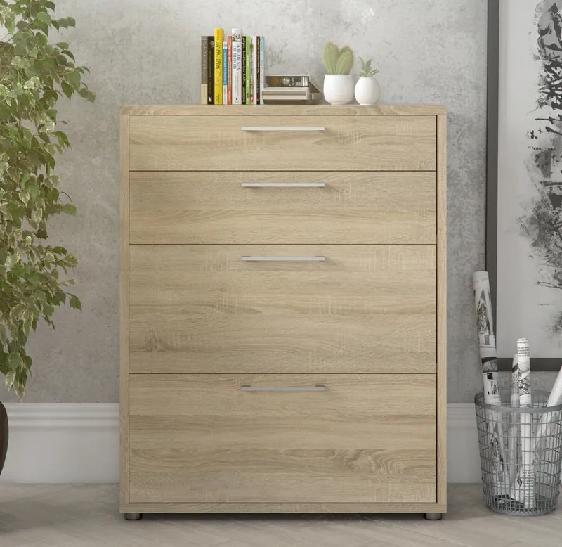 Niski regał biurowy Prima dąb sonoma