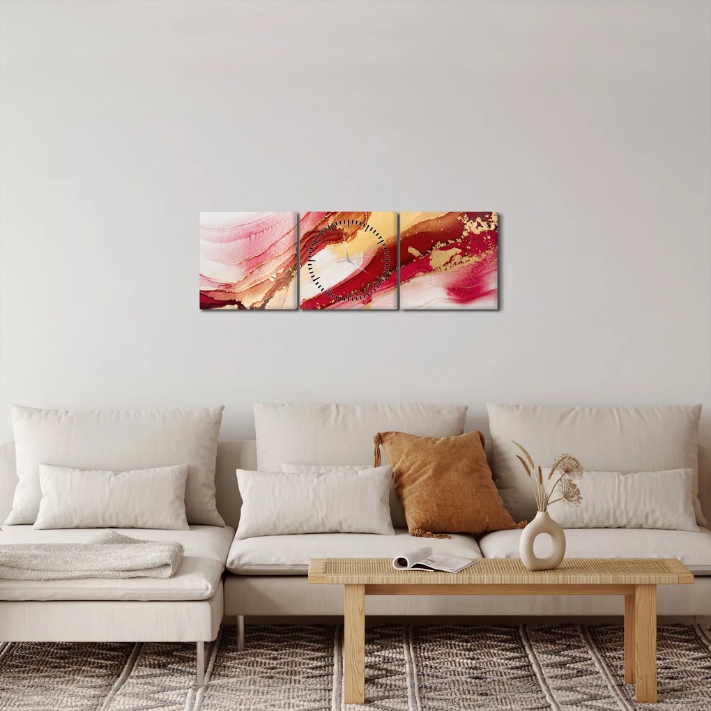 Obraz - Abstrakcja (z zegarem) (90x30 cm)