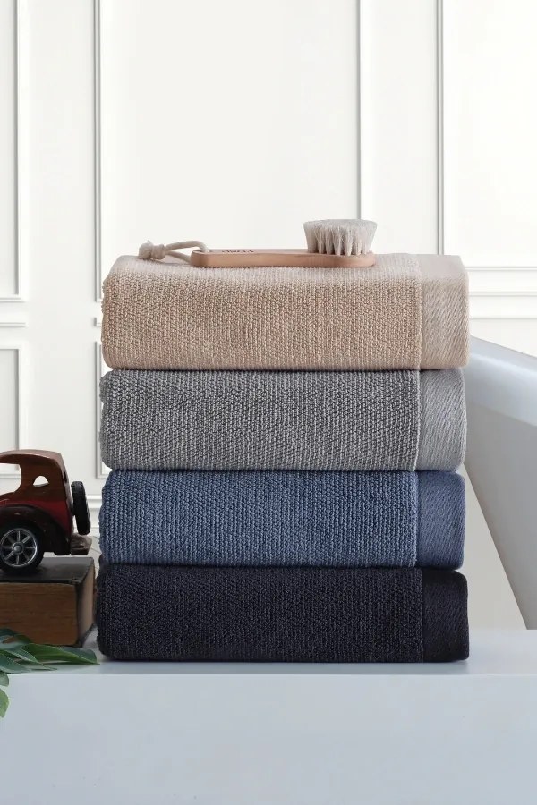 Męski szlafrok LORD + ręczniki + pudełko Niebieski XL