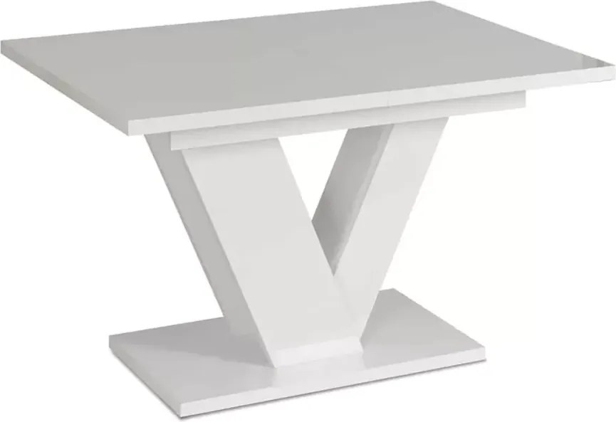 Stół Carrie rozkładany 120/160 cm do jadalni – nowoczesny stół prostokątny glamour z grubym blatem MDF i nogami w kształcie V
