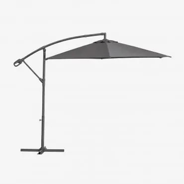 Parasol Ø295 Cm Z Tkaniny I Aluminium Salina Grafitowa Szarość - Sklum