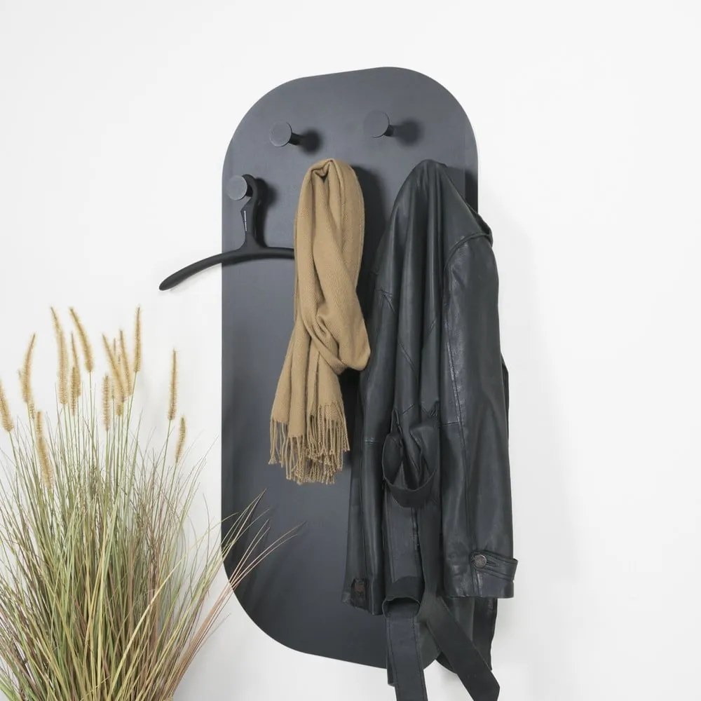 Czarny metalowy wieszak ścienny 55 cm Espen – Spinder Design