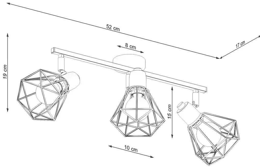 Listwa oświetleniowa ARTEMIS 3 czarna SOLLUX LIGHTING