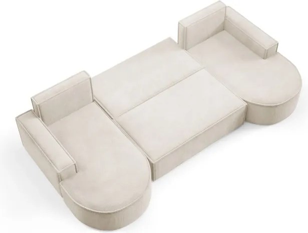 Narożnik MOLLY XL wolnostojący układ U z funkcją spania w tkaninie Curio 09 DomoHome