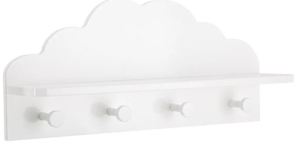 Półka z 4 wieszakami CLOUD, 48 x 22 x 12 cm