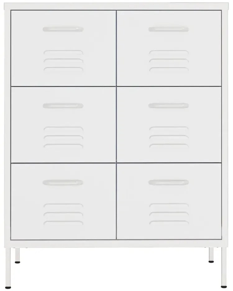 Biała stalowa szafka gospodarcza z 6 szufladami R8-Z02