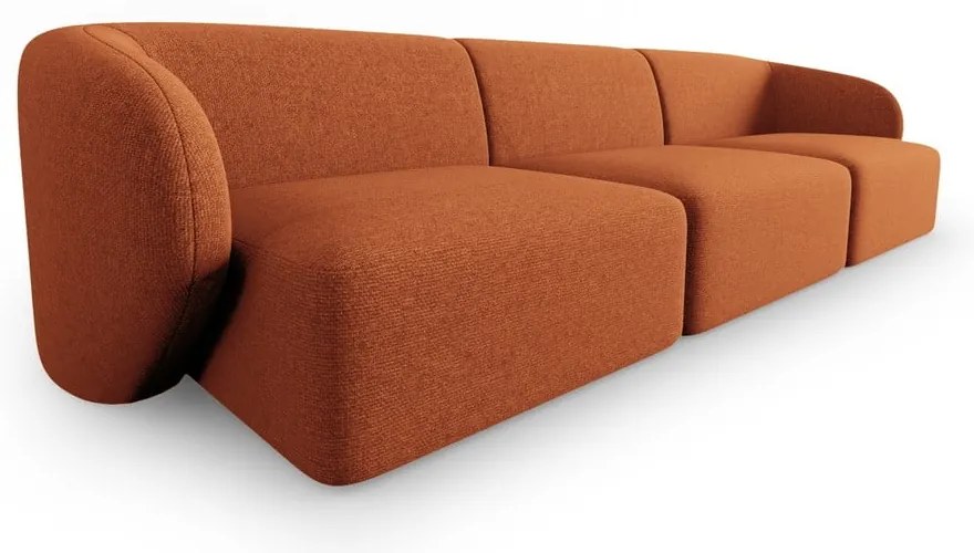 Sofa z tkaniny szenilowej w kolorze terakoty 266 cm Paolo – Milo Casa