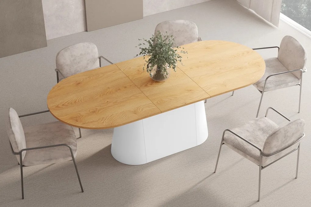 Rozkładany owalny stół Capitolo Hubertus dąb / mat