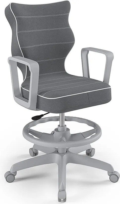 Młodzieżowe krzesło biurkowe Norm Grey rozmiar 5 (146-176,5 cm) z podnóżkiem
