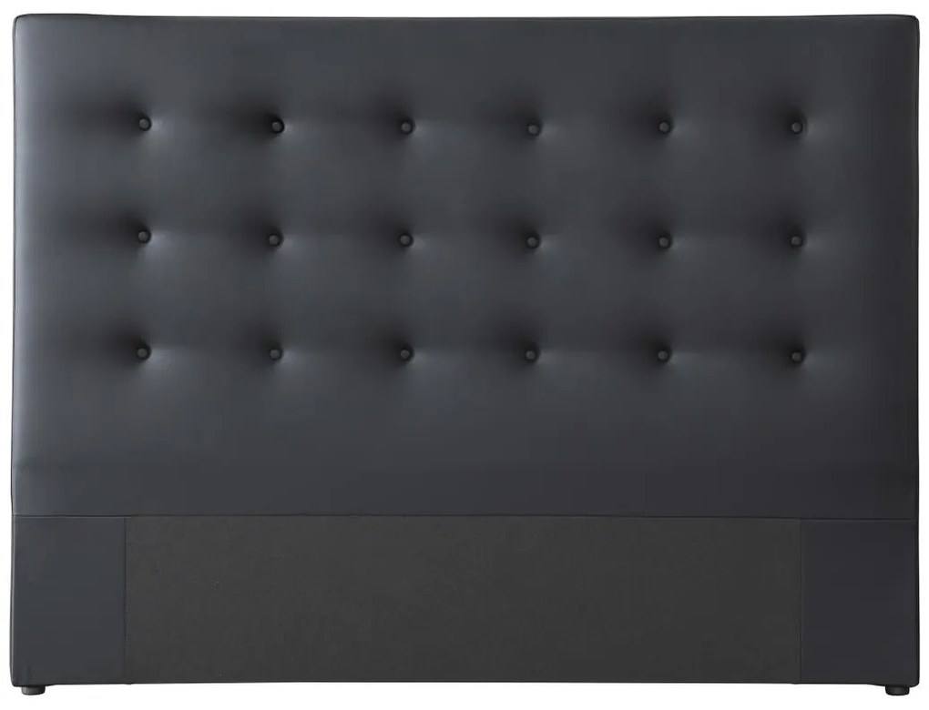 Zagłówek łóżka pikowany 140 cm - Ekoskóra - Czarny - FRANCESCO