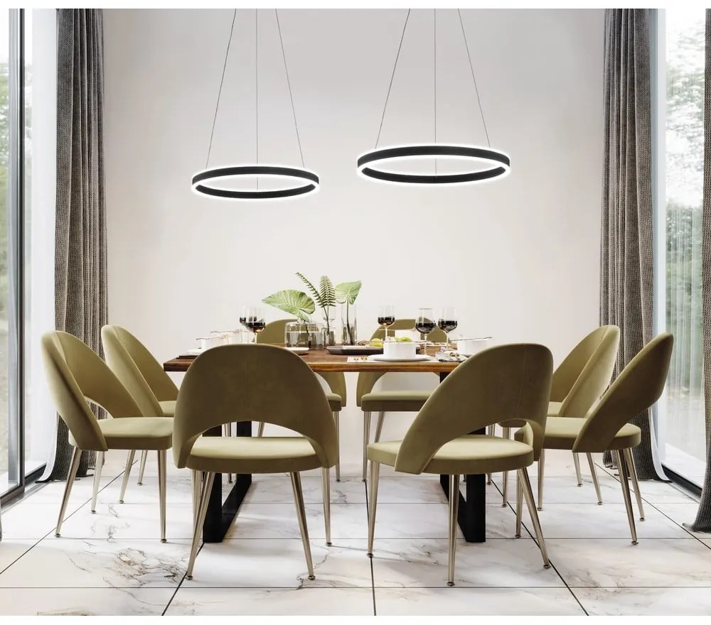Czarna lampa wisząca LED ze zdalnym sterowaniem i ściemniaczem ø 60 cm Sirko – Fischer & Honsel