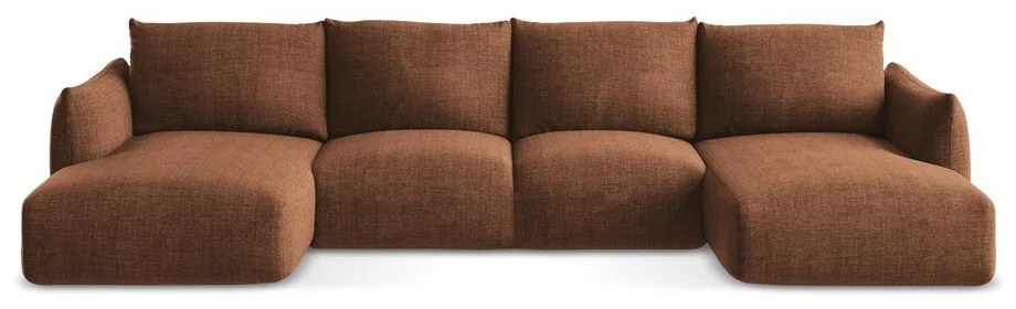 Rozkładany narożnik (w kształcie litery U) w kolorze terakoty Leila – Makamii