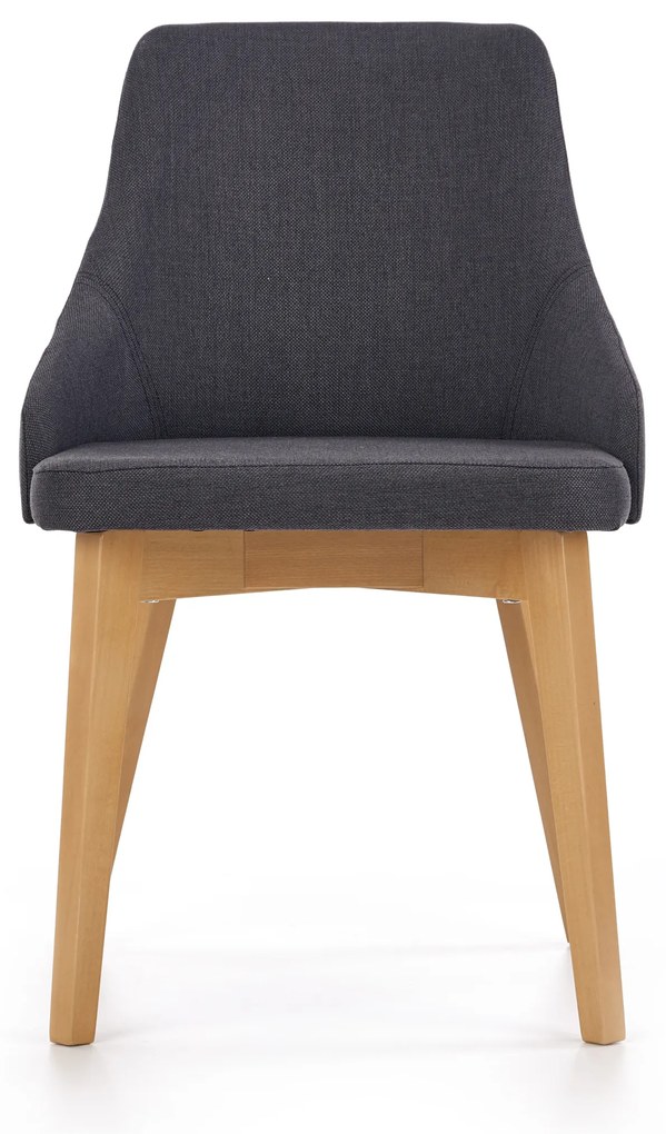 Krzesło do Jadalni Tapicerowane, Ciemny Szary/Dąb Miodowy TOLEDO Inari 95
