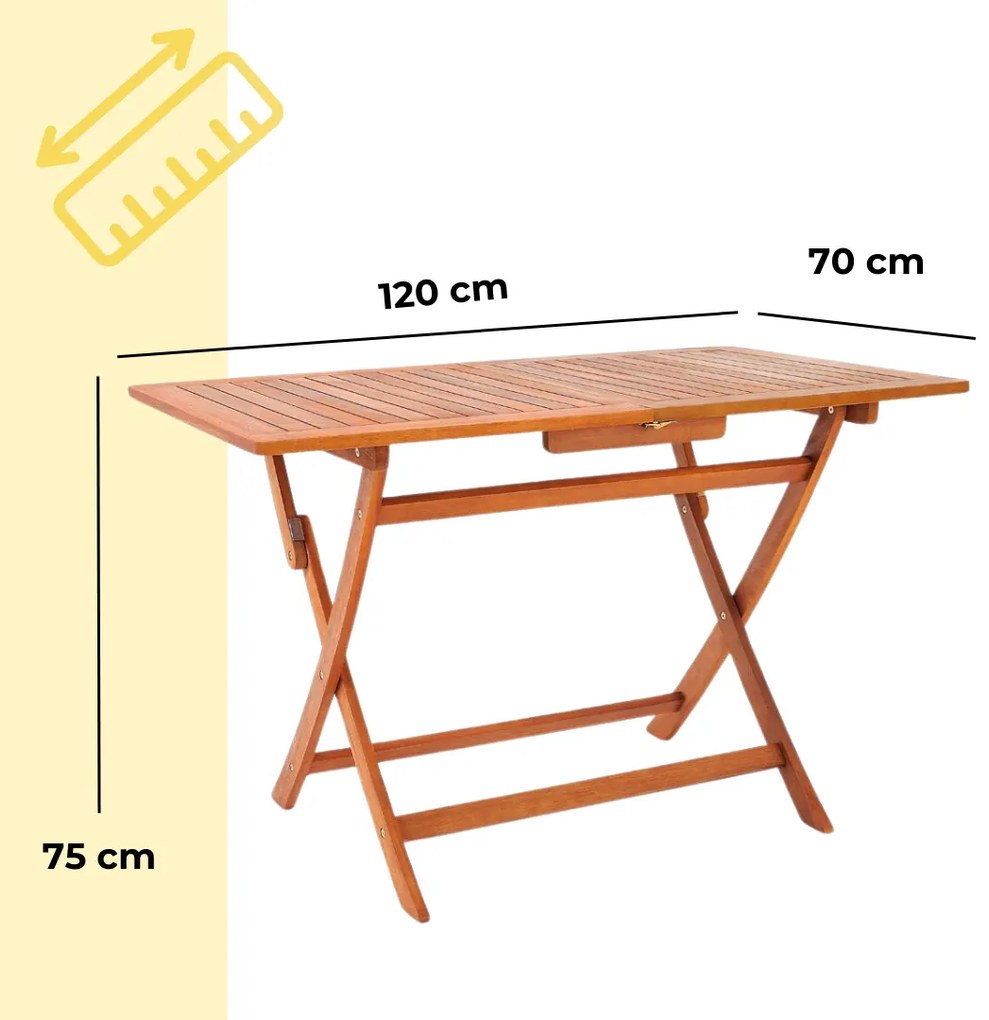 Zestaw wypoczynkowy SYDNEY, 5-częściowy, naturalne drewno Casaria