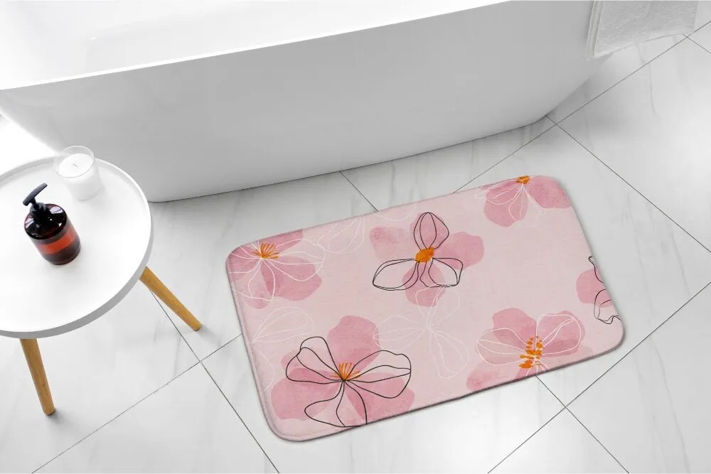 Dywanik do łazienki Dywanik do łazienki Kwiaty Różowe