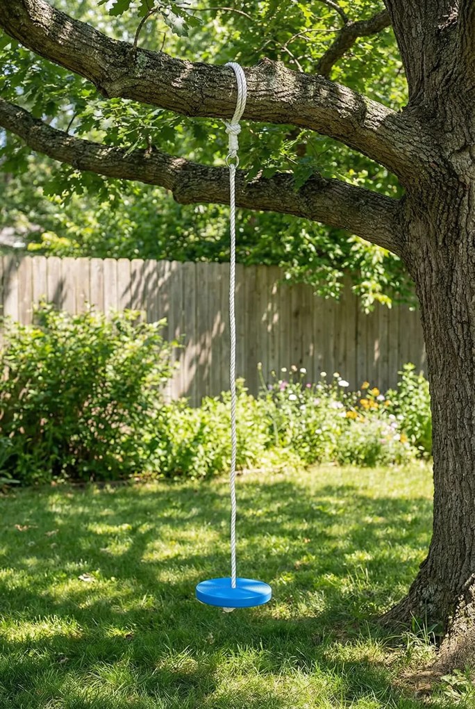 Niebieska dziecięca huśtawka ogrodowa dysk W1-B24