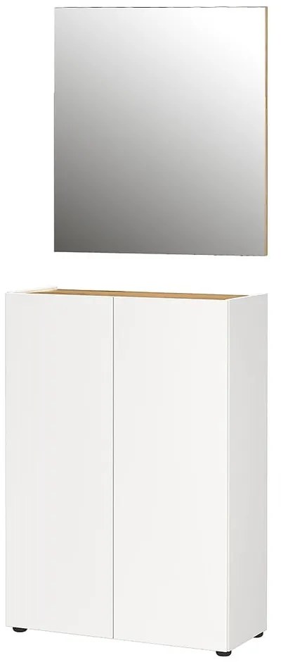 Biały zestaw do przedpokoju w dekorze dębu 74x200x33 cm Alviano – Germania