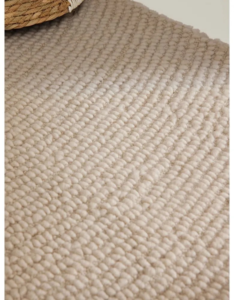 Wełniany dywan tkany ręcznie w jasnym naturalnym kolorze 80x150 cm Eleni Natural White – Hanse Home