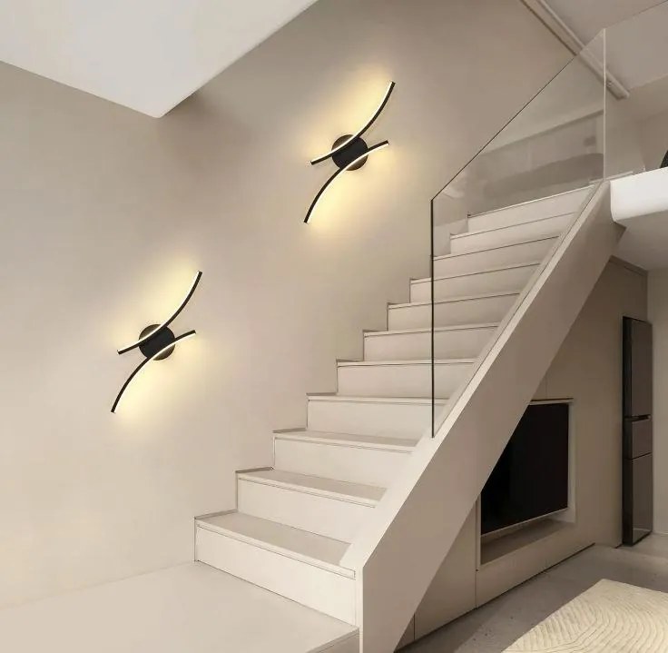 Kinkiet lampa wisząca LED liniowa metalowa AT79-2KL-Black