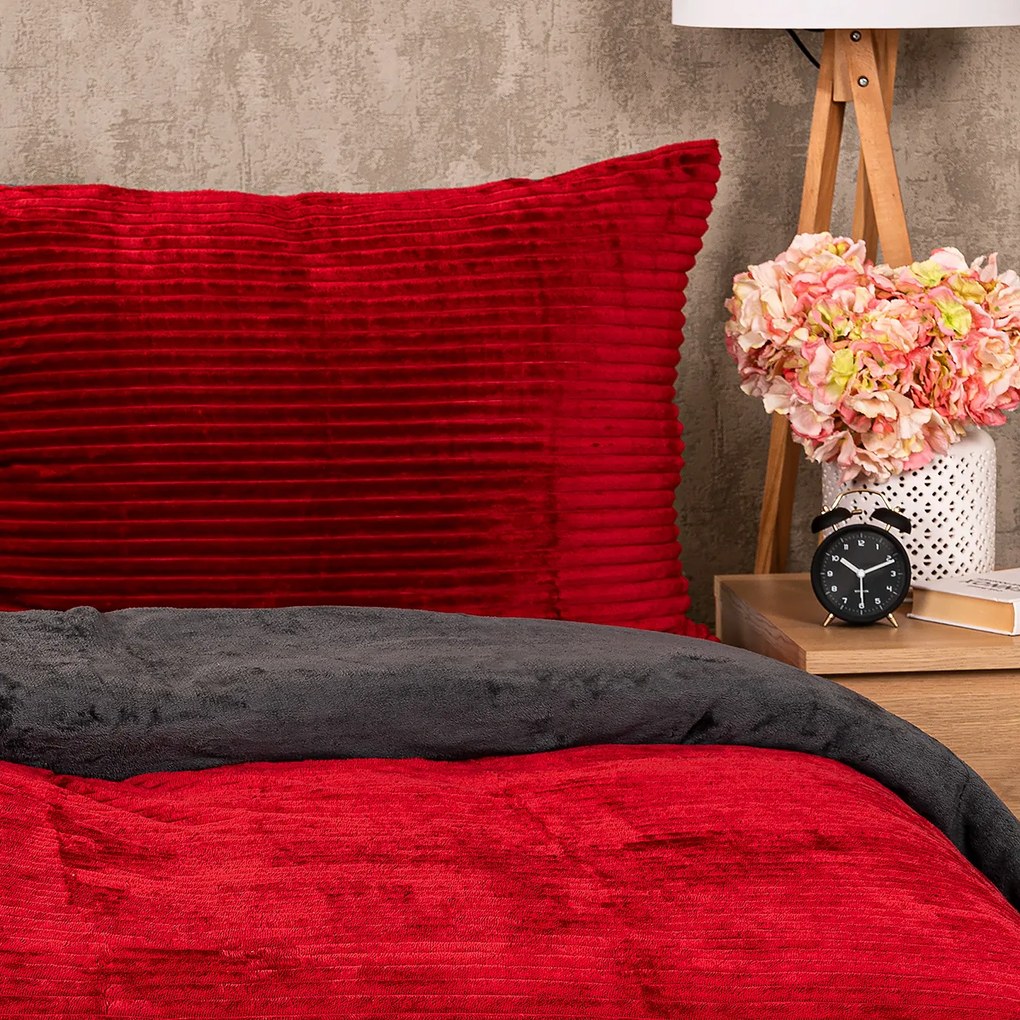 4Home Pościel mikrofranela Stripe winny, 140 x 200 cm, 70 x 90 cm