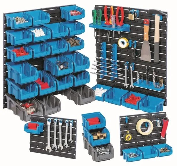 Panele plastikowe narzędziowe z boksami i uchwytami