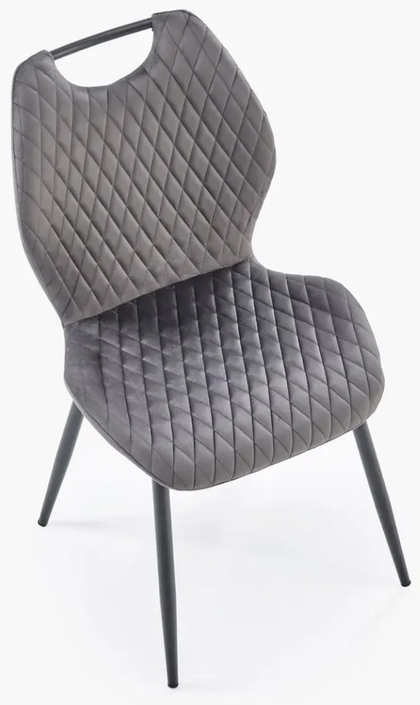 Krzesło tapicerowane K569 VELVET szare HALMAR