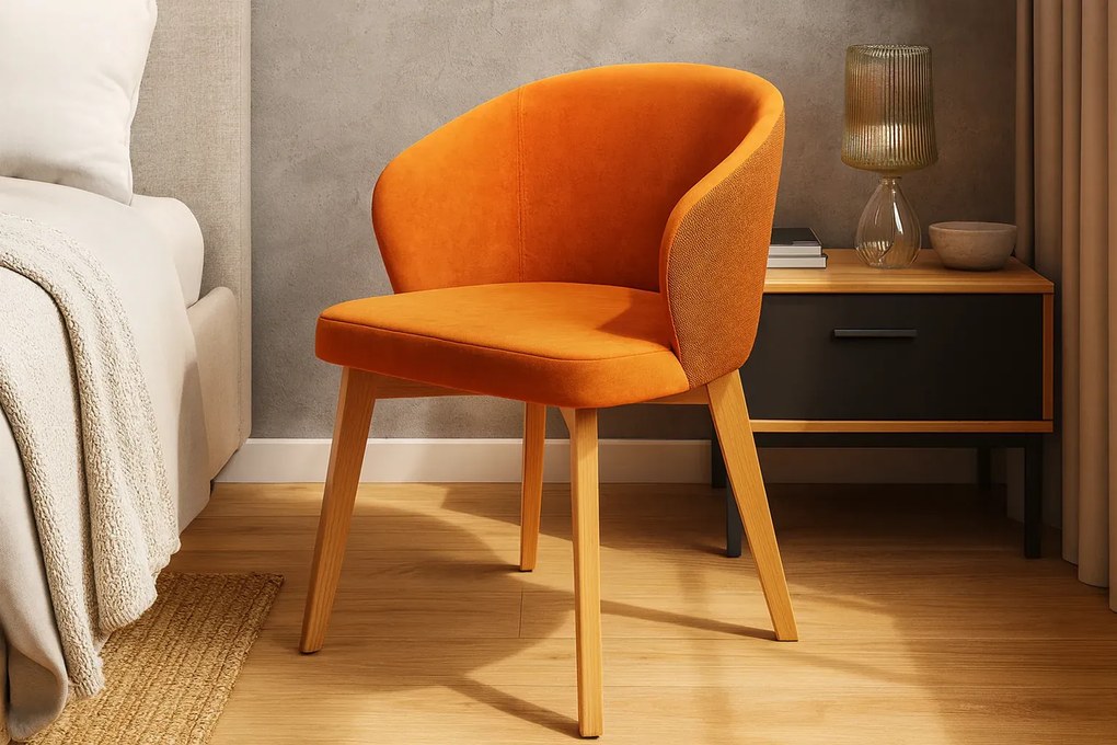 Żółte krzesło drewniane nowoczesne dąb artisan - Faro 6X