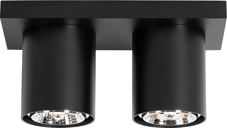 Nowoczesny plafon czarny 2-punktowy - Tubo