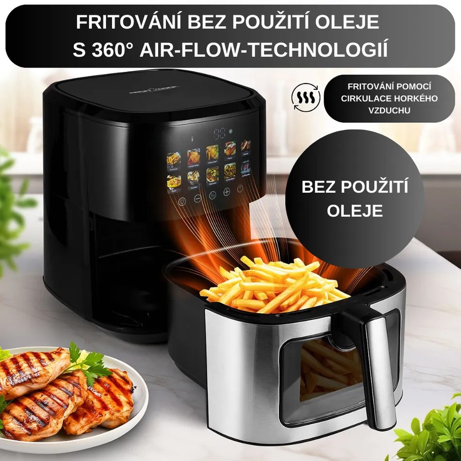 ProfiCook FR 1286 H Frytownica  z wyświetlaczem graficznym i czujnikiem dotykowym, 6,5 l