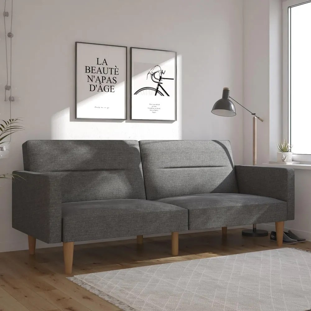 Szara sofa rozkładana 204 cm Channel – Støraa