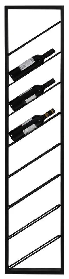Czarny wiszący metalowy regał na wino liczba butelek 8 36x160x6 cm Malbeo – Light & Living